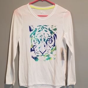 Girls XL Tiger Print Long Sleeve Tee
